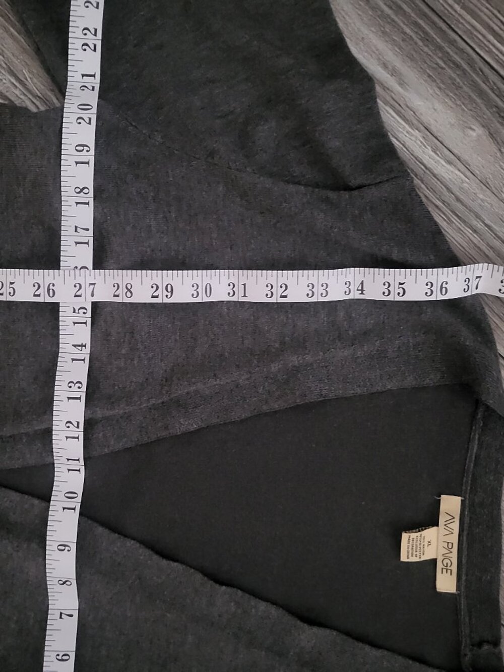 Gray Open Front Cardigan Studded Cuffs Duster Sweater XL - Picture 5 of 6
